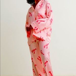 H&M Satin Lobster Pajamas | SMALL | Light Pink | NWT